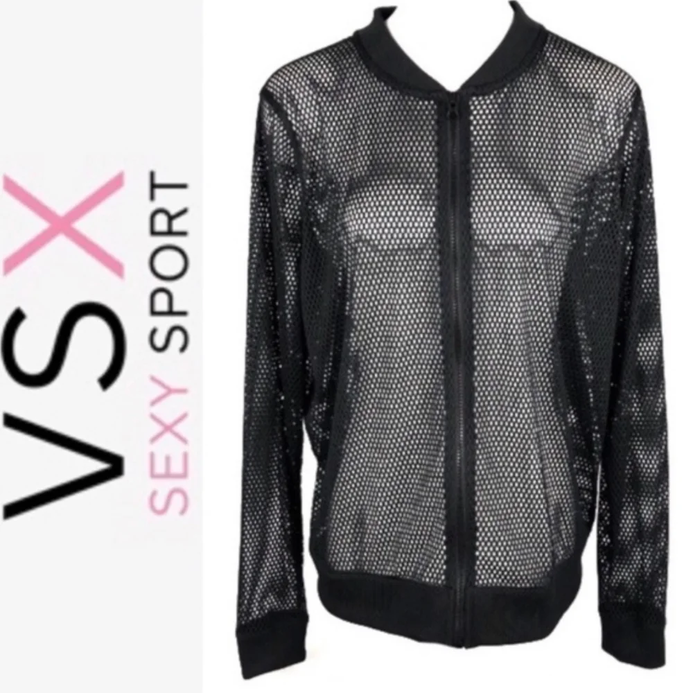 Victoria Secret Sport Black Mesh Jacket S - Picture 2 of 5